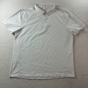 Lululemon Evolution Polo Shirt Mens Large White Preppy Stretch Golf Tennis